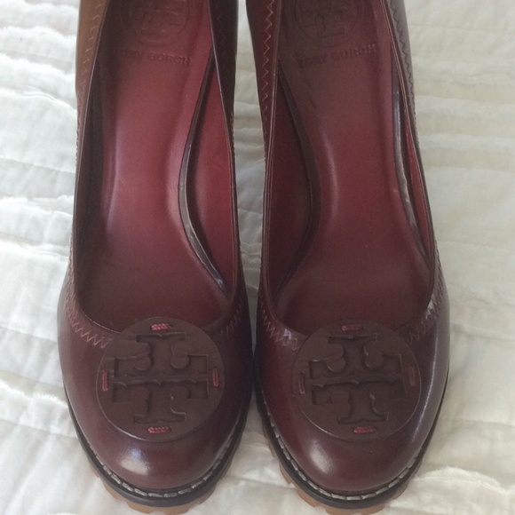 Tory Burch Shoes - Tory Burch Authentic Burgundy Patent Leather Heels